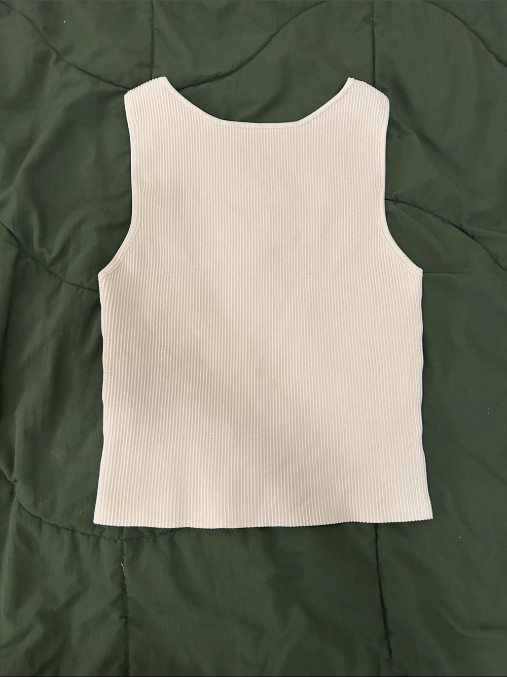 Babaton Cream Ribbed Tank scoop back